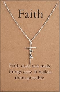 Lcherry Faith Cross Pendant Necklace for Women Religious Christian Jewelry Mother's Day Gifts for Women