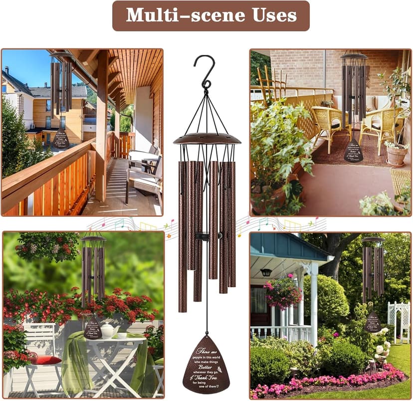 Thank You Gifts for Women Men, 32" Wind Chimes Thank You Gifts, Appreciation Gifts for Employee Coworkers Colleague Teachers Nurses, Thanksgiving Day Gifts for Family Friends
