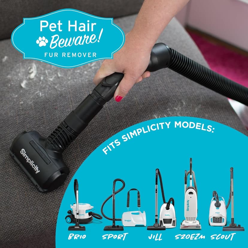 Simplicity Vacuums Pet Fur Remover for Furniture or Clothes, Use as Pet Hair Vacuum Attachment or Lint Roller for Pet Hair, SPET-Tool