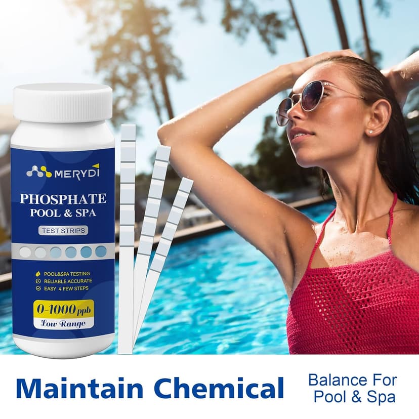 Phosphate Test Kit for Pool,50 Strips Phosphate Test Strip