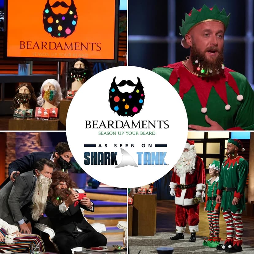 Beard Lights - Light-Up Beard Ornaments for Men - Colorful Christmas Beard Baubles with Easy Clip Attachment - Funny Christmas Ornaments - 16pc