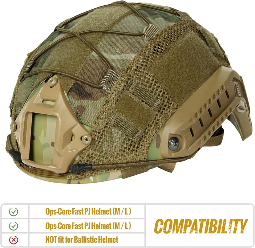 OneTigris Helmet Cover, Tactical Fast Cloth for Ops-Core Fast PJ Helmet in Size M/L, OneTigris PJ Airsoft Cover in Size M/L