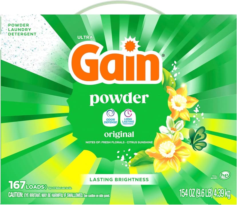 Gain Powder Laundry Detergent, Original Scent, 167 Loads, 154 OZ