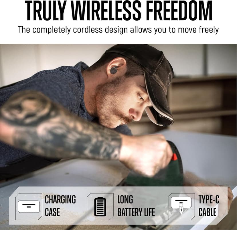 GLORYFIRE Shooting Ear Protection Earplugs, Bluetooth Hearing Protection Earbuds for Noise Reduction