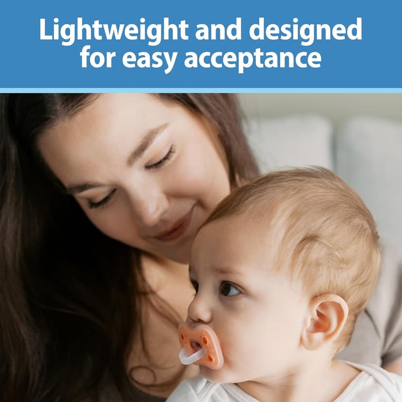 Dr. Brown's Advantage One-Piece Silicone Baby Pacifier, Fully Symmetrical Soother, Coral/Light Pink/Pink, 6-18m, BPA Free, 3 Pack