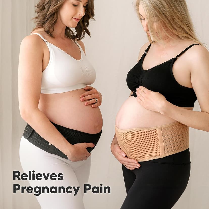 Soft, Breathable, Maternity Belly Support Band, Easy Adjustable Maternity Belt for Back, Pelvic Support, Comfortable KeaBabies Pregnancy Belly Bands for Pregnant Women,1pk (Classic Ivory, M/L) B07Z4W4KZB