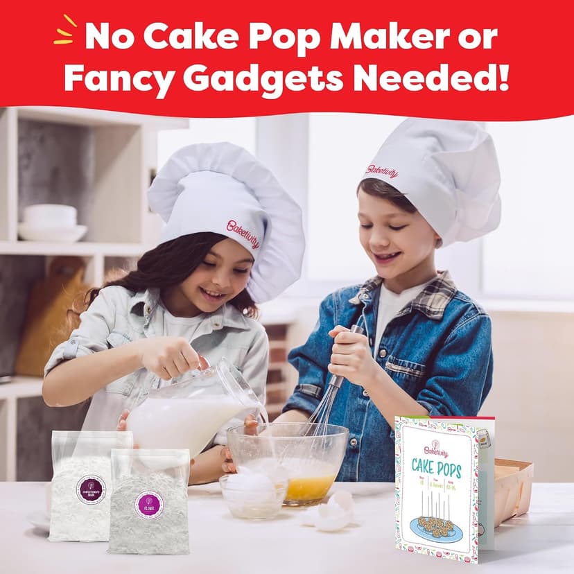 Bake 10–12 Treats with Decorating Supplies, Activity Book, and Simple Recipe Gift Idea for Boys and Girls Ages 4-12 Baketivity DIY Cake Pop Kids Baking Kit with Pre-Measured Ingredients B01L5XL49G