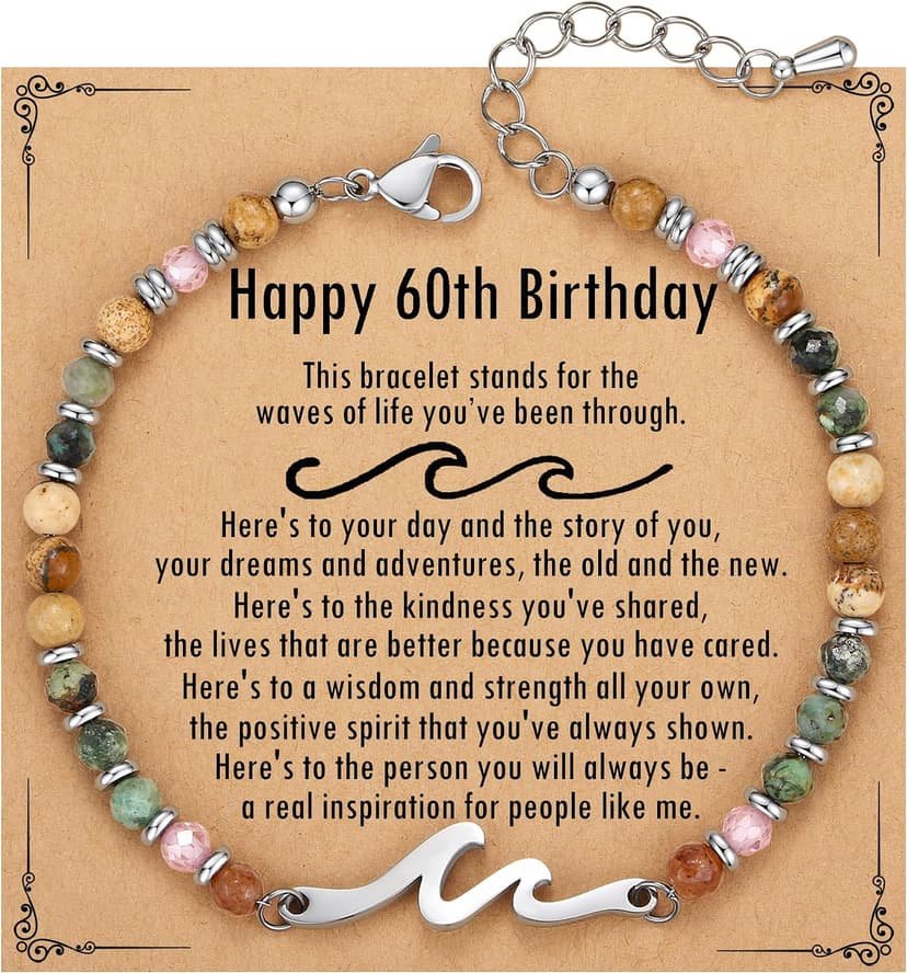 TONY & SANDY Friend Gifts for Women, Unique Birthday Gifts for Women, Sister Gift from Sister, Wave Bracelet, Christmas Stocking Stuffers for Woman Female, Bestie Friendship Bracelets B0FLY81HMZ