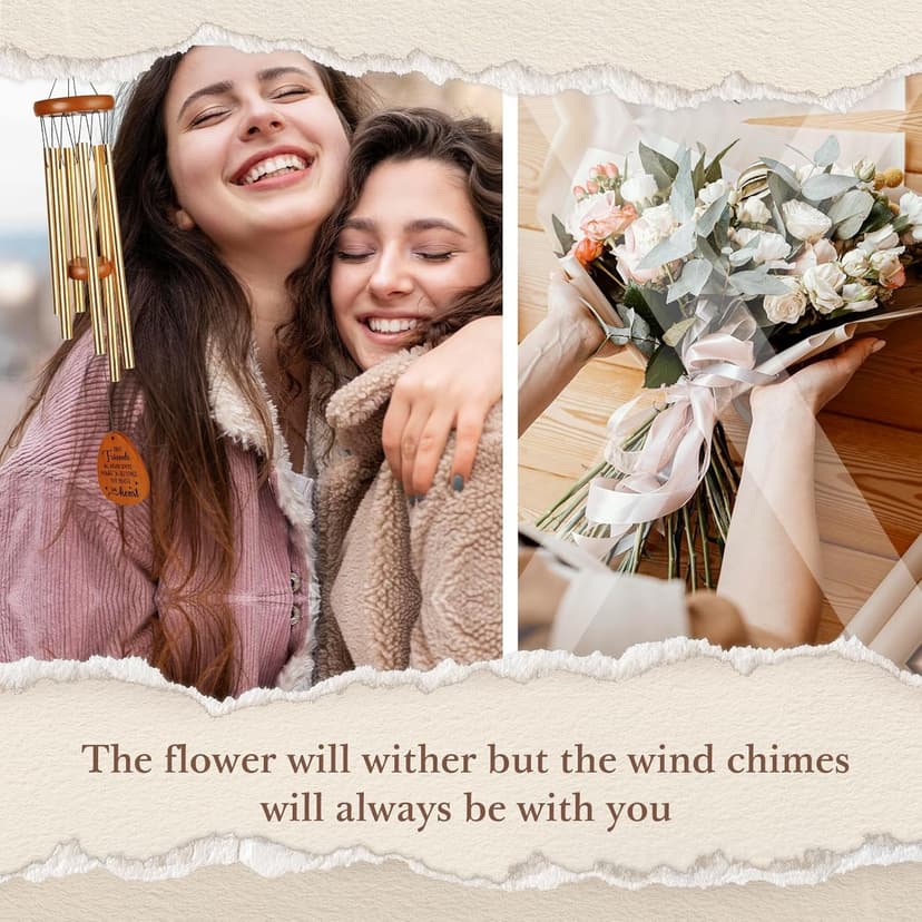 Aurahouse Best Friend Birthday Gifts for Women, Friendship Wind Chimes Gifts for Best Friend Woman Men Long Distance, Bestie Friend Birthday Gift for Women Friendship, Friendsgiving Gift