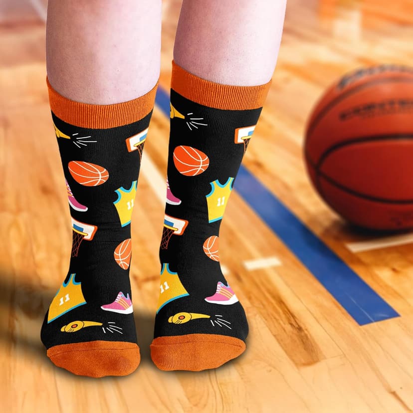 Basketball Socks for Men, Women & Youth – Funny Basketball Gifts, Stocking Stuffers, Novelty Socks for Players, Coaches, Boys & Girls, and Cool Sport Accessories for Christmas