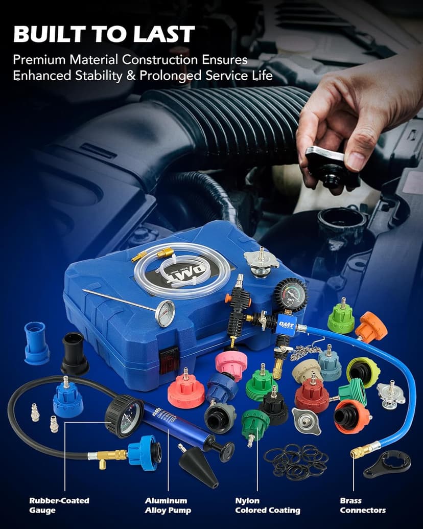 Orion Motor Tech Coolant Pressure Tester Kit, 31pc Master Coolant Vacuum Refill Kit with 23 Radiator Adapters, Radiator Cooling System Pressure Tester Kit with Vacuum Pump Vacuum Purge & Refill Tool