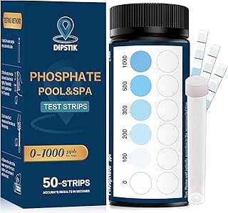 Phosphate Test Kit for Pool,50 Strips Phosphate Test Strip Quick and Accurate Swimming Hot Tub and Spa Water Testing