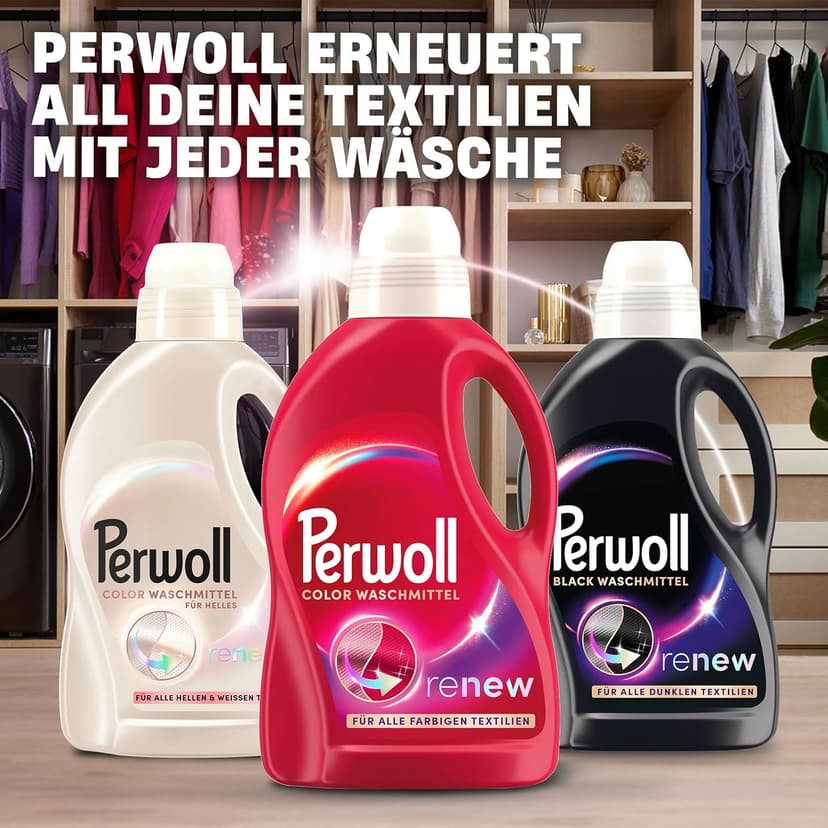Perwoll Color Detergent (1 x 27 Wash Loads) Mild Liquid Detergent | Gently Cleans and Renews Colors and Fibers | For all Colored Textiles | Color Detergent with Triple-Renew Technology