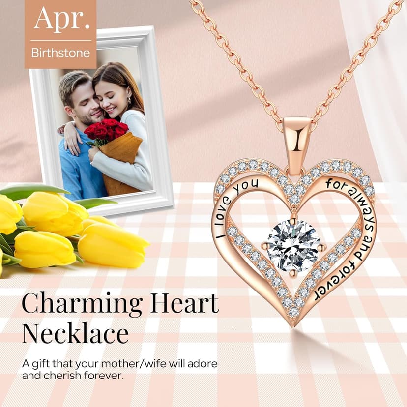 18K Rose Gold Necklaces for Women Birthday Gifts for Women Jewelry for Women Birthday Gifts for Wife Girlfriend Daughter Wife Birthday Gifts for Anniversary Mothers Day Christmas Valentines Gifts