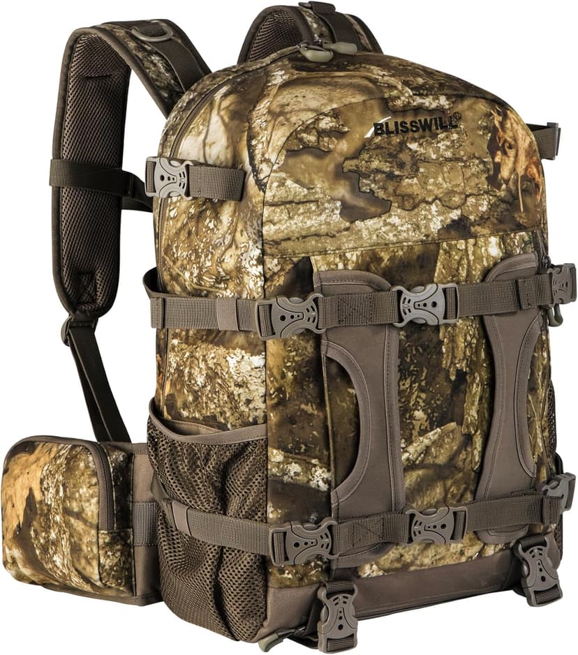 BLISSWILL Hunting Backpack Hunting Day Pack with rifle holder Hunting Gear Accessories gift for men(Timbreon camo)
