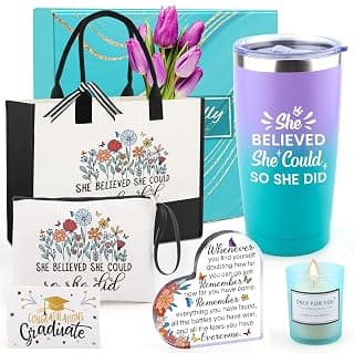 She Believed She Could So She Did Gift for Girl Canvas Tote Bag Tumbler High School Inspirational Class of 2026 Gifts Graduation Gift for Her College Master phd Congratulations Gifts for Women B0DSFV9L61