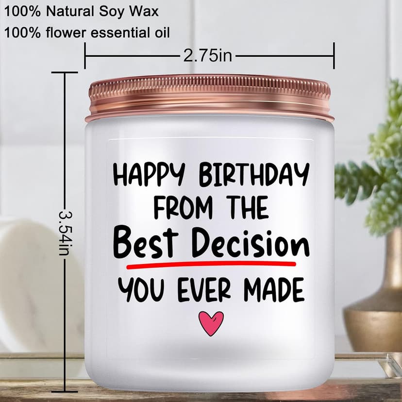 Funny Women Happy Birthday Gifts Ideas for Her Him Girlfriend from Boyfriend Her Him Birthday Gifts for Wife from Husband, 7Oz Lavander Scented Candles B0BF59J8K4
