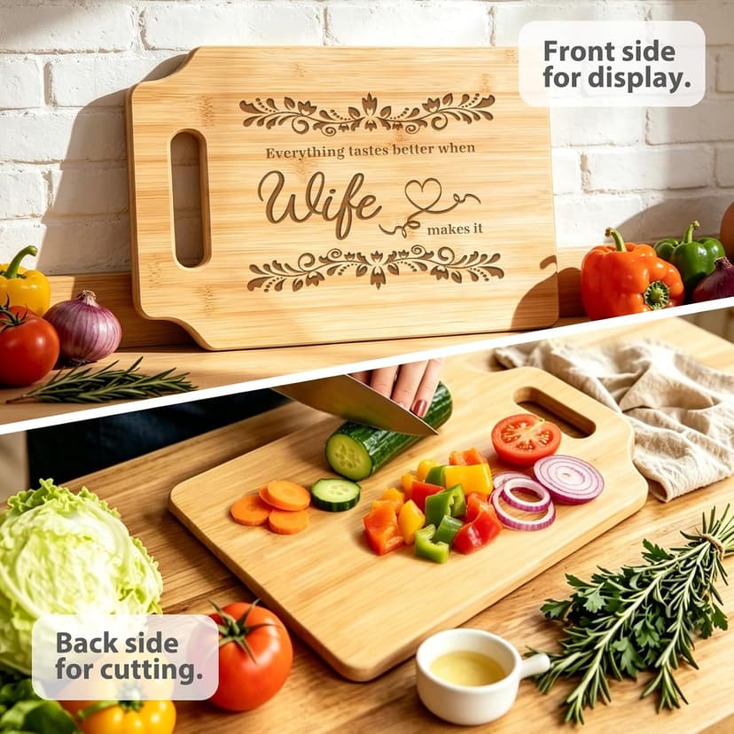 Wife Birthday Gift Ideas, " Everything Tastes Better " Engraved Cutting Board, Romantic Valentine's Day Gift to My Wife Birthday Gifts for Wife, Christmas Gift Ideas for Wife from Husband B0HBQ5XY3X