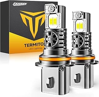 Termitor 2026 Latest 9007/HB5 Light Bulbs, 50,000LM Brightness High/Low Beam, 1:1 Mini Size 6500K Cool White IP68 Waterproof Automotive 9007 Fog Lights, 3-Minute Plug and Play Installation, Pack of 2