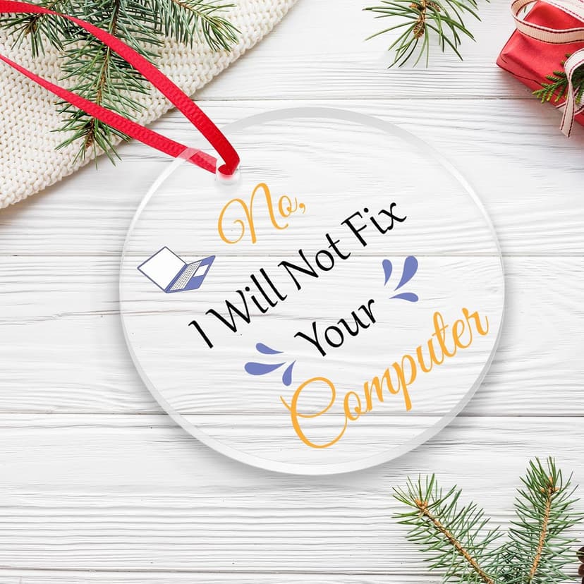 Funny Computer Programmer Gifts Acrylic Christmas Ornaments Sarcastic Novelty Gifts Programmer Gifts for Men Women It Birthday Gifts Computer Science Engineering Gifts for Men Dark Humor Gifts