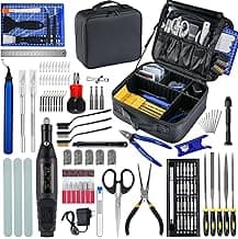 124Pcs 3D Printing Accessory Tools with Tool Bag for 3D Printer Modeler Basic Tools Diverse 3D Print Nozzle Cleaning Kit Mini Rotary Tool for Remove/Trim and Finish 3D Print