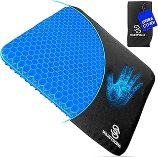SelectSoma Double-Thick Gel Seat Cushion for Long Sitting Pressure Relief for Back, Sciatica, Coccyx, Tailbone Pain - Cushion for Office Chair, Wheelchair, Car & Truck, Patio Chairs - Egg Seat Pad