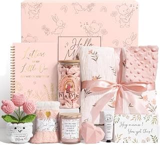 Postpartum After Birth Essentials Kit Pregnancy Gift Basket for Expecting Pregnant First Time Mom Gender Reveal Push Present New Mom Care Package Postpartum Essential Pregnancy Gifts for New Mom to Be B0GXZYZQVB