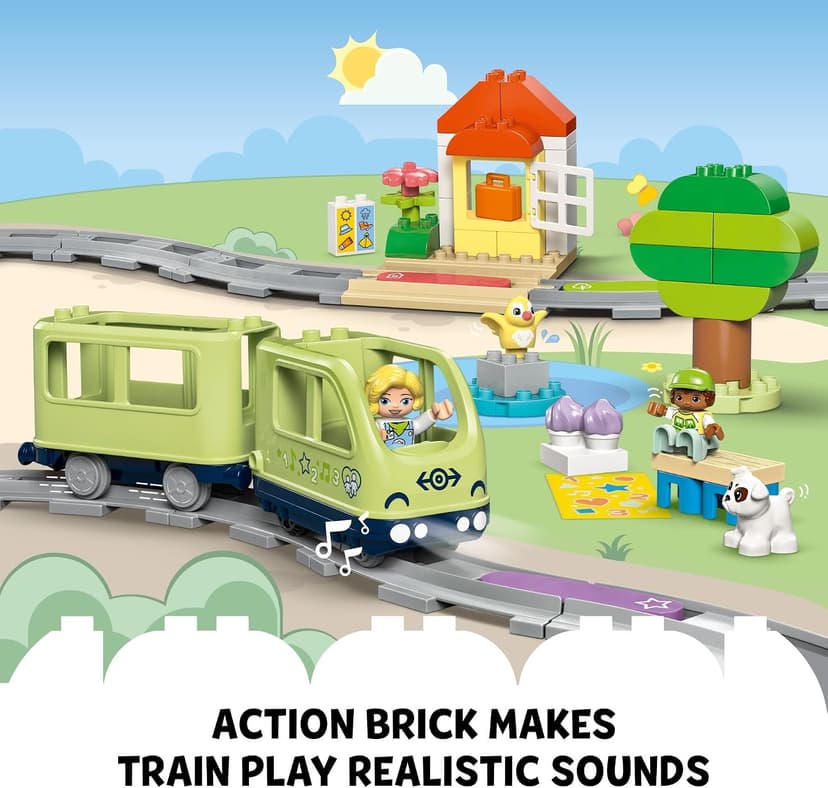 Building Toys for Toddlers, Ages 2+, Train Set, Develops Fine Motor Skills, W/ Larger Bricks & Figures, 57 Pieces, Gift Idea LEGO DUPLO Interactive Adventure Train 10427 B0CV2BX49N