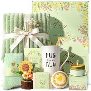 Birthday Gift for Women, Self Care Spa Gift Basket, Hug in a Box Relaxation Experience Set, Stress Relief Comfort Care Package for Her,Thinking of You Get Better Soon Gifts B0GVXGP4YF