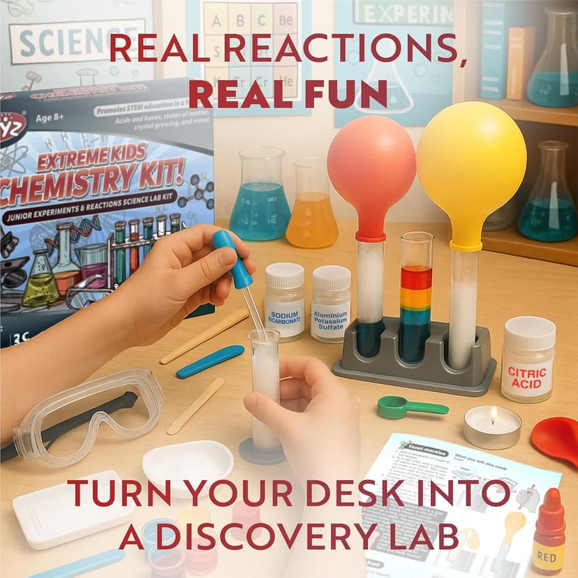 52+ Experiments Chemistry Set Science Toys, STEM Projects with 51+ Tools, Kids Science kit, Science Experiments for Kids Gift Playz Extreme Chemistry Educational Science Kits for Kids Age 8-12 B08HSFDZP6