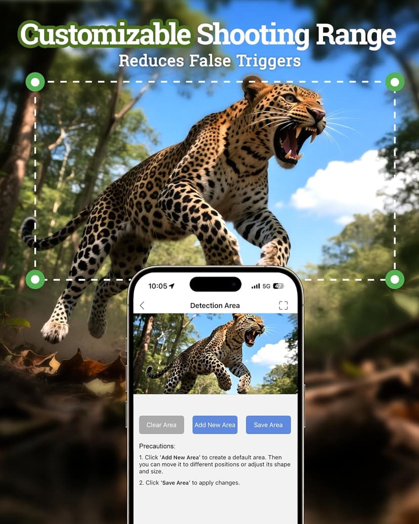 MAXDONE Solar Trail Camera WiFi Bluetooth - 4K 64MP Game Camera with 6000mAh Battery, Rechargeable Trail Cam with Night Vision Motion Activated IP66, Wildlife Cameras Deer Cams for Outdoor Backyard