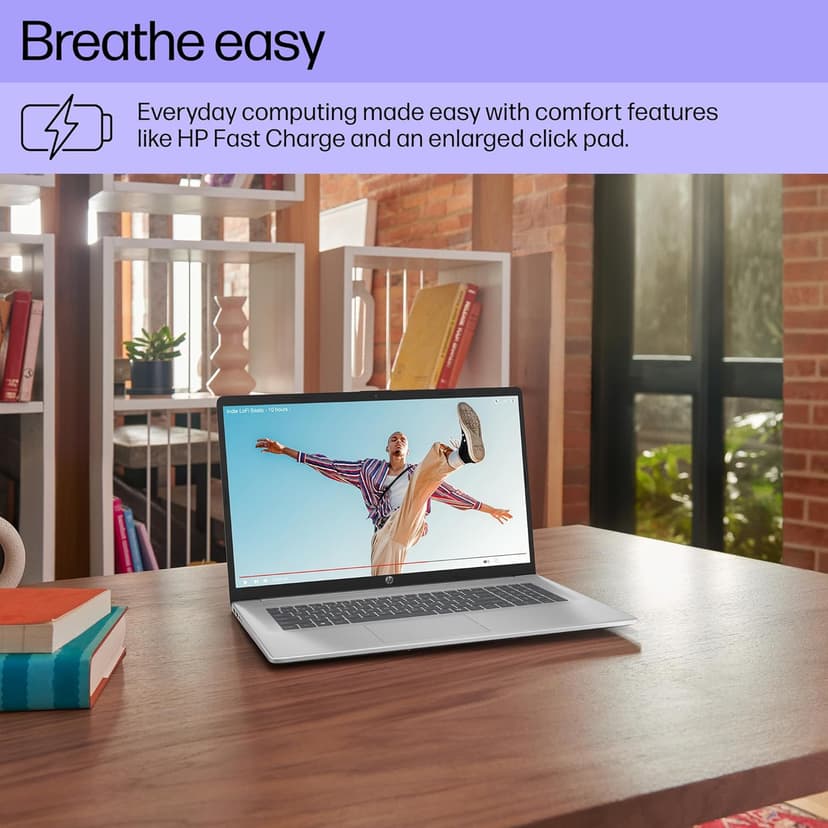 HP 17.3 inch Laptop, HD+ Display, AMD Ryzen 5 7520U, 16 GB RAM, 512 GB SSD, AMD Radeon Graphics, Windows 11 Home, Natural Silver, 17-cp2199nr