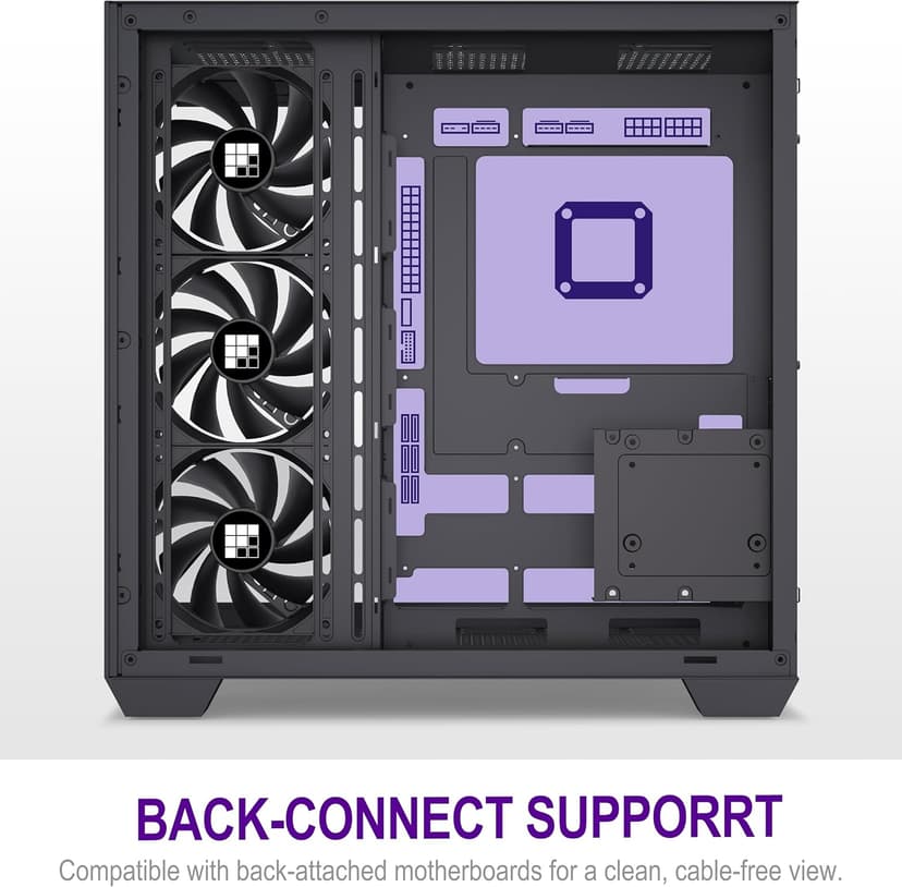 FOIFKIN F300 (2025) PC Case - Pre-Installed 4 No RGB Fan, ATX Mid-Tower Gaming PC Case, 270° Panoramic Glass with Type-C, FOIFKIN (Black)