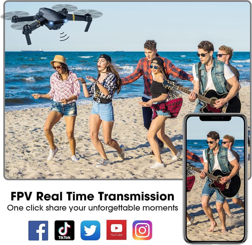 MOCVOO Drones with Camera for Adults Kids, Foldable RC Quadcopter, Helicopter Toys, 1080P FPV Video Drone for Beginners, 2 Batteries, Carrying Case, One Key Start, Altitude Hold,Headless Mode,3D Flips