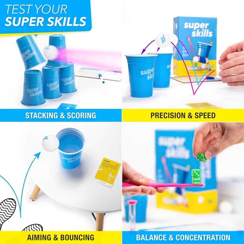 Super Skills - Action Game for Competitive People - Beat Your Friends at 120 Challenges - Fun Group Activity for Family Night or Party with Kids, Teen