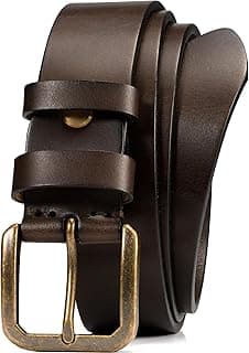 WOLFANT Thicken Full Grain Heavy Duty Casual Work Belts for Men,100% Italian Real Solid Leather