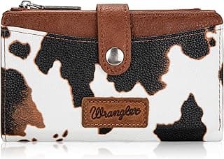 Wrangler Wallet for Women Bifold Card Holder with Zipper and ID Window