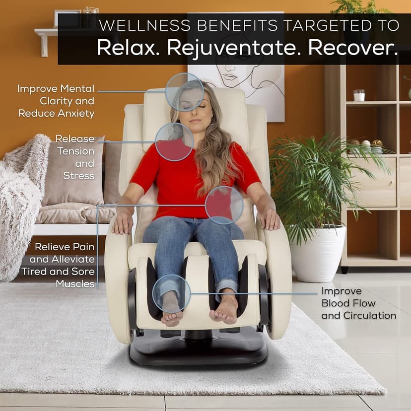Human Touch WholeBody 7.1 Swivel-Base Full Body Relax and Massage Chair - Perfect for Home Relaxation and Stress Relief | Warm Air Heating | Customizable Massage | Retractable Ottoman | Espresso Color, 7.1"