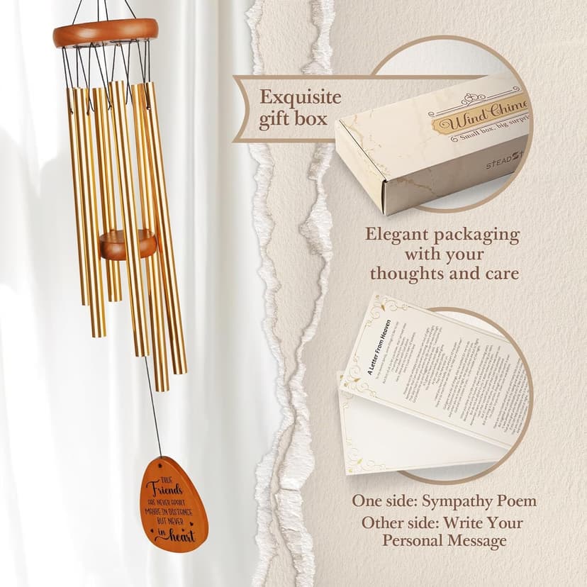 Aurahouse Best Friend Birthday Gifts for Women, Friendship Wind Chimes Gifts for Best Friend Woman Men Long Distance, Bestie Friend Birthday Gift for Women Friendship, Friendsgiving Gift