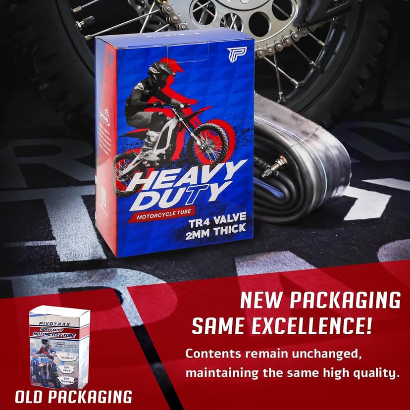 2.50/2.75-14 (60/100-14) Heavy Duty Inner Tube – 2mm Reinforced Butyl, TR4 Straight Valve – Fits Apollo, SSR, Thumpstar, Yamaha PW80, Honda CRF70, Pit & Mini Dirt Bikes