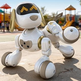 Programmable Robot Toy, 2.4GHz Remote & Gesture Control, Touch Sensor, with Realistic Barks, Birthday Gift for Kids Age 3+ Ruko 18011 Smart Robot Dog, Interactive Puppy Pet with 30 LED Expressions B0FLXCXPHD