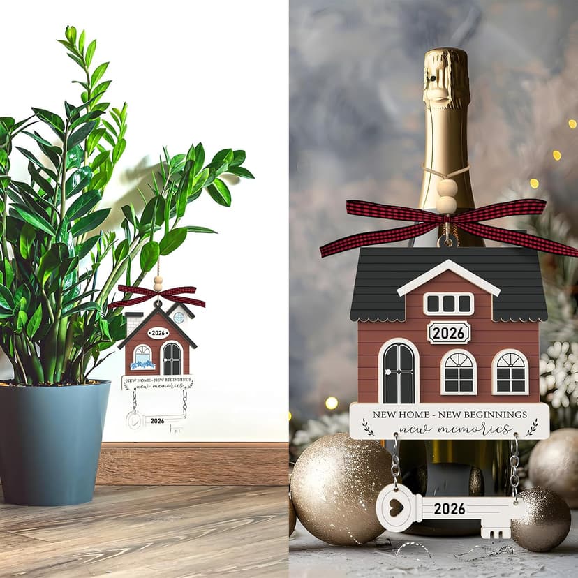 Housewarming Gifts for New Home - Housewarming Gift Presents for Women, Couple - New House New Beginning - Wooden Ornament House Warming Gifts New Home Ornament 2026 - New Home Owners Gift Ideas B0DNW6THX1