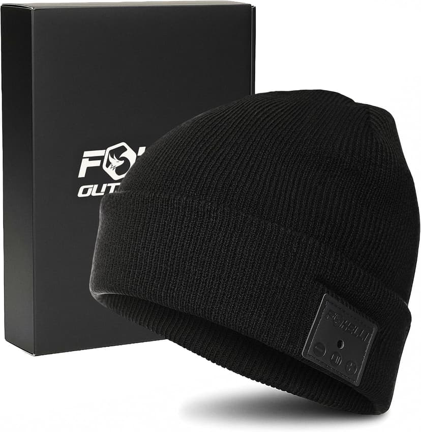Foxelli Bluetooth Beanie Hat – 15-Hour Battery, Built-in Mic, Fully Washable, Perfect Tech Gift for Men & Women B08T6QBZC2