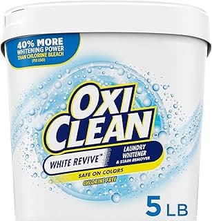 OxiClean White Revive Laundry Whitener and Stain Remover Powder, Alternative to Bleach for Laundry, 5 lb
