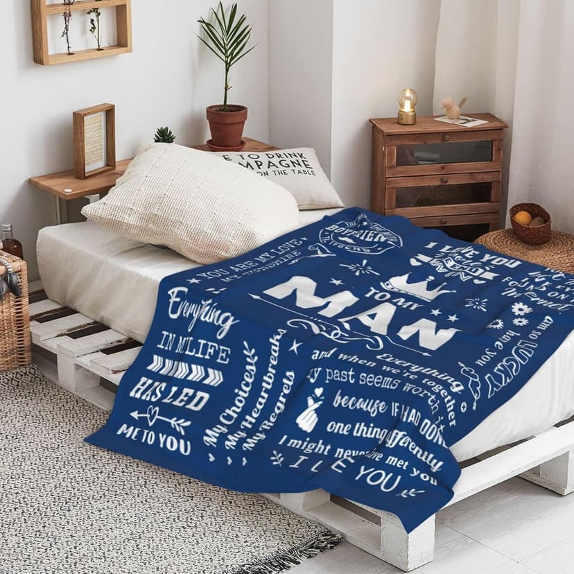 Boyfriend Gifts from Girlfriend, Birthday Gifts for Him Boyfriend Ideas, Anniversary Meaningful Gifts for Boyfriend Throw Blanket 60" x 50"