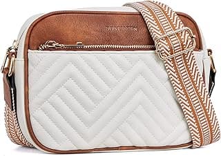 BOSTANTEN Quilted Crossbody Bags for Women Vegan Leather Purses Small Shoulder Handbags with Wide Strap