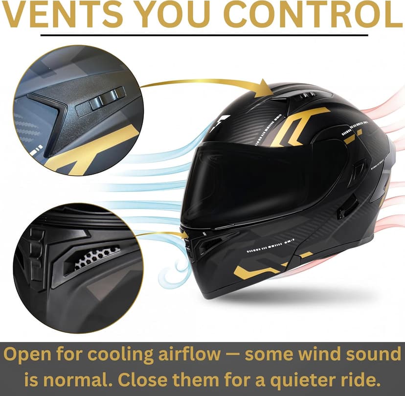Modular Flip-Up Motorcycle Helmet | DOT Approved Full Face Dual Visor Street Bike Helmet with Tinted Visor & Ski Mask for Men & Women | Matte Black