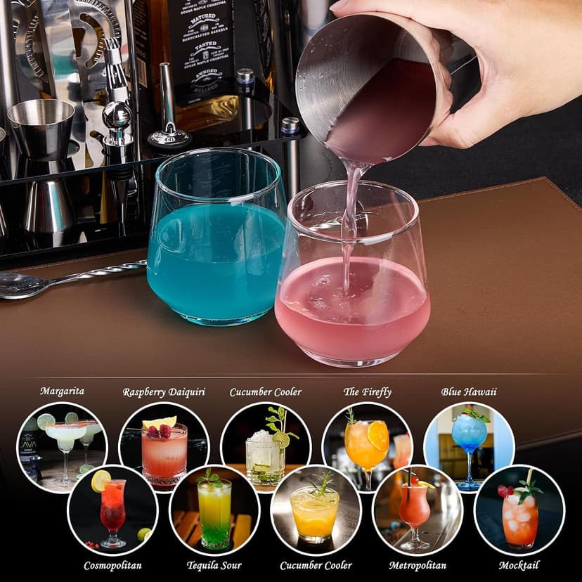 Bar Sets All Practical Bars Accessories, 18/8 Stainless Steel, for Drink Mixing, Bar, Home, Lounge & Party, Gift, Silver Wukuna Cocktail Shaker Bartender Kit, 15 Pcs Bar Tool with Acrylic Stand B0CH9K479X