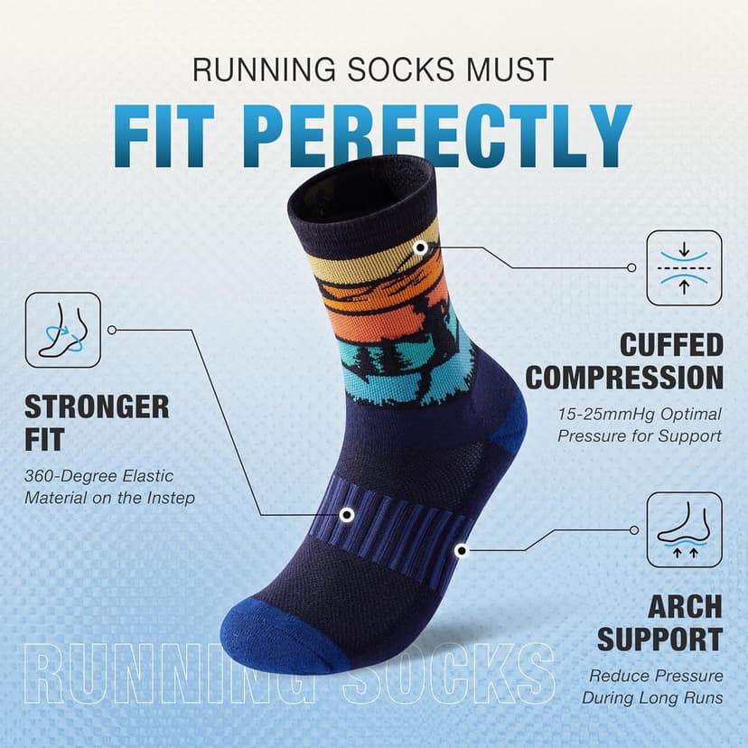 Jeasona Athletic Socks Men Running Cycling Gifts for Runners Riders Sports Gear Accessories
