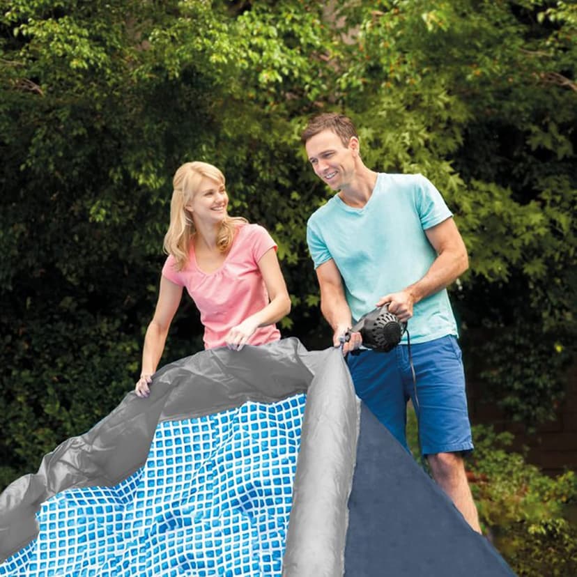 Intex Inflatable Above-Ground Swimming Pool, Easy Set 15ft x 42in w/Filter Pump & Ladder